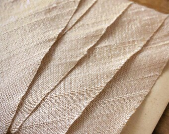 Cameo Dupioni Silk | Buff Colored Silk | Unbleached Dupioni | Off White Silk | Dupioni Silk Ribbon | Pink Blush Silk | 2 Inch | 1yrd | T54