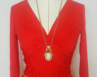 Vintage Trifari Enamel Pendant Necklace