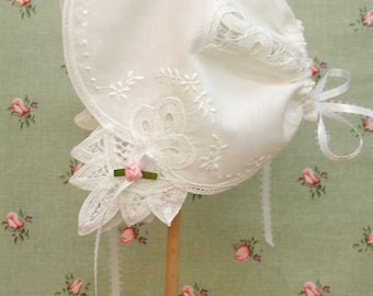 Wedding Handkerchief Baby Bonnet, Baby Bonnet Handkerchief