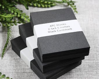ATC Blanks ACEO Blanks Black Cardstock 50 count Artist Trading Card Supplies ACEO Supplies Altered Art Mixed Media Scrapbooking