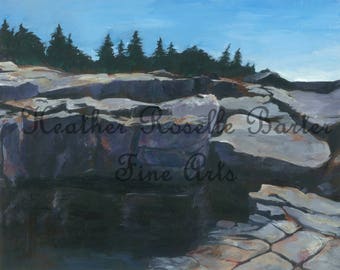 Print of Schoodic Point Rocks