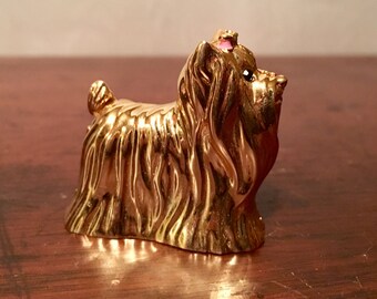 Vintage ESTEE LAUDER Yorkie compact solid perfume holder