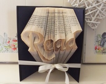 Read Book Folding Pattern. Book Folded Art with Tutorial. DIY Make Your Own Gift. Please read listing details - PDF Files Only