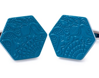 Guadí Cufflinks with blue Enamel