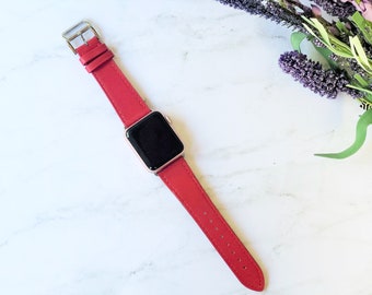 Apple Watch Band 38mm Leather, 42mm, iWatch Band Red, Apple Watch Bands for Men and Women, Hermes iWatch Strap, Apple Watch Strap