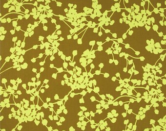 HALF YARD - Amy Butler Fabric, Belle Collection, Coriander in Olive, Cotton, Floral - SALE