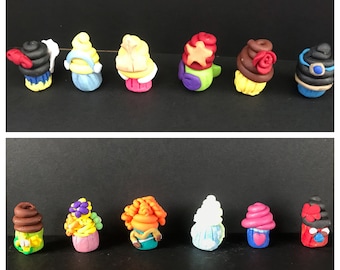 Disney Princess Polymer Clay Cupcake Figurines