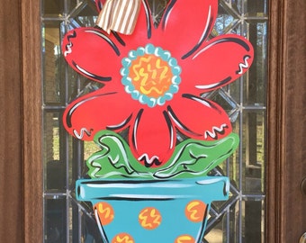 Flower pot door hanger spring door hanger summer door hanger