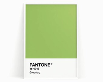 Pantone print, Pantone poster, Pantone Greenery, Pantone spring 2017, Pantone green, Pantone wall art, Pantone decor, Pantone printable