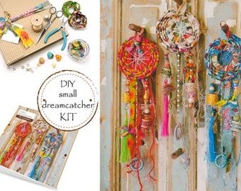 White Dreamcatcher, Diy Craft, Diy Project, Diy Room Decor, Nursery Decor, Sewing Kit, Make Your Own Dream Catcher, Fabric Ornament, Diy kit