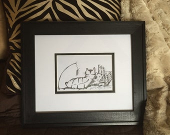 Wall Art, Pen and Ink - Original Drawing - Framed Wall Art