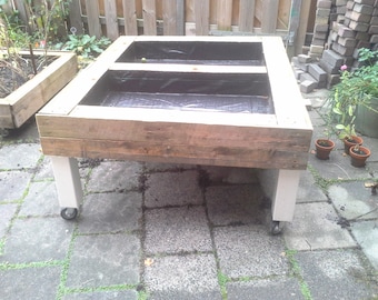 square foot garden, kitchen garden on legs with wheels