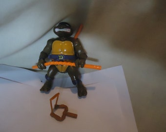 Vintage 1991 TMNT Teenage Mutant Ninja Turtles Donatello With Weapons Action Figure Toy by Mirage Studios, Playmate, collectable