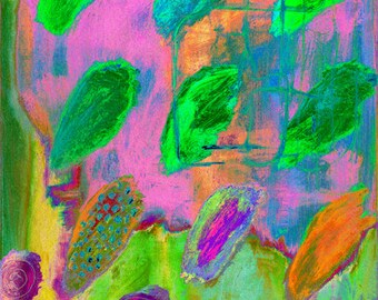 Abstract Painting,Canvas Art,Gallery Art,home art,Painting Art,Wall Decor Gift,Hotel Art, Painting "PSYCHEDELIC FINGER PRINTS"