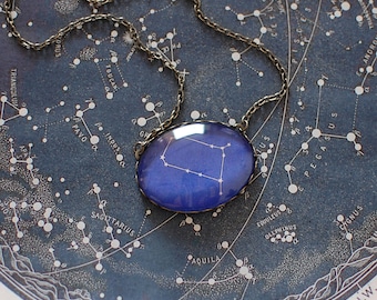 Gemini Zodiac Necklace. Gemini Constellation Necklace. Gemini Necklace. Zodiac Sign Necklace. Gemini Star Sign. Zodiac Jewelry. Astronomy.