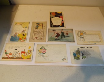 Eight Vintage Post Cards