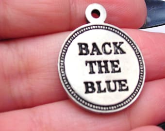 Back the blue police support awareness charm