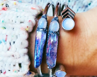 Moonstone Jewelry, Moonstone Bracelet, June Birthstone Jewelry, Moonstone, Rainbow Moonstone, June Birthstone, Angel Aura Quartz, Angel Aura