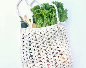 Farmers Market Bag Crochet Pattern - reusable shopping bag - Farmers Market Bag Crochet Pattern - Grocery Bag