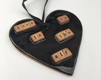 Love heart, love heart wall hanging, love is in the air,wall hanging heart, valentines gift, heart wall decor, hanging love heart, heart