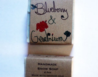 maine gifts / blueberry soap / rose geranium scented / maine christmas gift / small maine gift / wild maine blueberry gift maine made gift