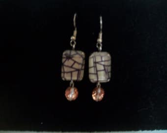 cabochon and swarovski earring