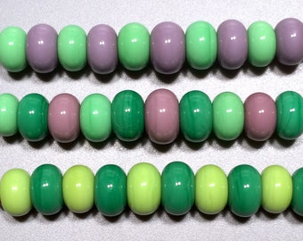 30 Pastels Spacer Pairs - Handmade Lampwork Glass Beads SRA