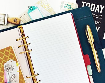 PRINTED HALF-LETTER Size: *Grid, Ruled/Lined, Dotted-Grid, or Blank Options* for Inserts (5.5"x8.5" size fits into A5 planners)