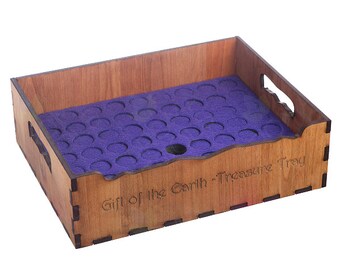 Essential Oil storage tray -holds 63 bottles- Wood, holds 5ml 10ml 15ml and similar diameter roller bottles. Oil storage