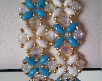 Blue and White Blooms Bracelet