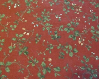 Free shipping! Cranston Home Fashions Print Wildflowers on Red. 1/2 Yard. 16037