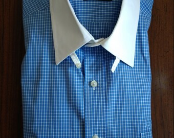 Classic Club Room Contrast & Tab Collar Dress Shirt (16 1/2 x 34/35)