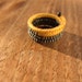 Beaded Adjustable Size 7 Unisex Memory Wire Ring in Gray and Gold: Tandem