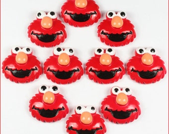Lot 10pcs the Sesame Street Elmo Resin Cabochon Flatbacks Flat Back Scrapbooking Hair Bow Center Crafts Making Embellishments DIY