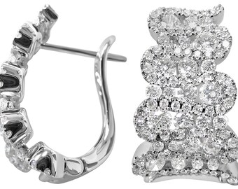 Premium Quality Diamond Earrings 14k White Gold 2.08 Carat