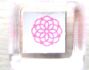Flower Rubber Stamp - Japanese Stamp - Mini Mini Size Teeny Tiny