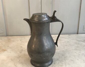 Antique Pewter lidded jug