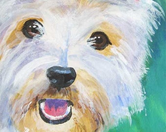 West Highland White Terrier Art Print of Original Acrylic Painting - 8x10
