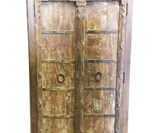 Antique Almirah Old Doors Rustic Furniture Iron Storage Cabinet Vintage Shabby Chic Decor FARMHOUSE SHABBY CHIC