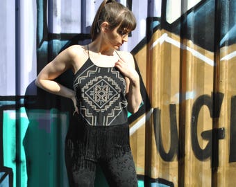 VINTAGE aztec fringe top racer back