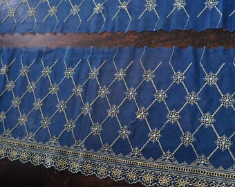 1.45Mx22 cm Ref 2407W embroidered tulle lace
