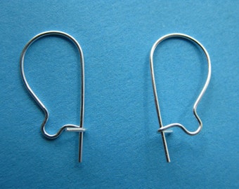 Pkg 10 Sterling Silver Kidney Earwires - 5 Pair