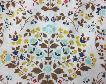 Fabric Remnant - Leaf and Flower Pattern
