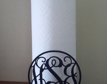 Monogrammed Metal Paper Towel Holder
