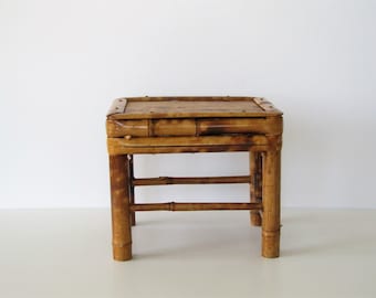 Mid century bamboo plant stand/boho decor/vintage plant display