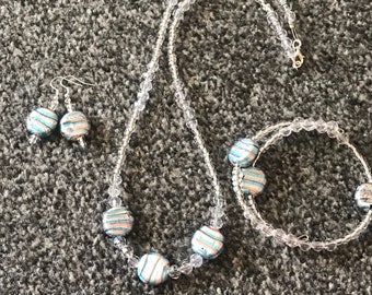 Indian Glass Disc Jewellery Set