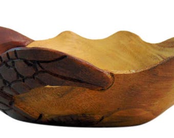 Mohagany Wood Handmade Small Turtle Bowl for Trinkets