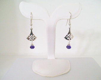 Swarovski Purple Velvet Crystal Dangle Earrings