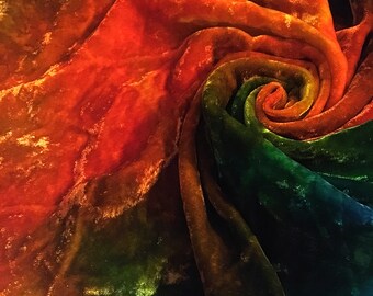 Silk Viscose Velvet hand dyed 20in by 20in