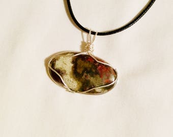 Sterling Wire Wrapped Motorolite Stone